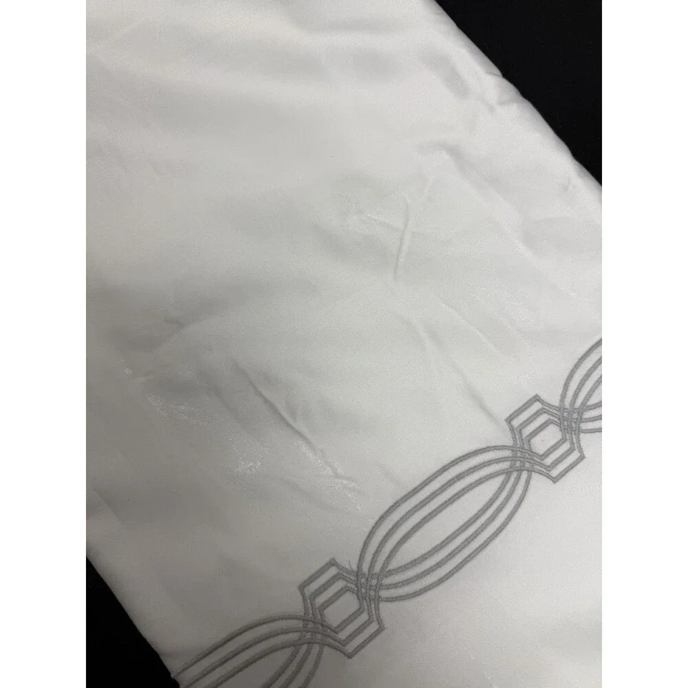 Hotel Collection Portofino KING Duvet Cover + 2 King Shams Set White / Silver